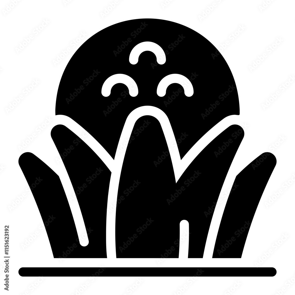 golf ball on the grass glyph icon golf ball on the grass glyph icon