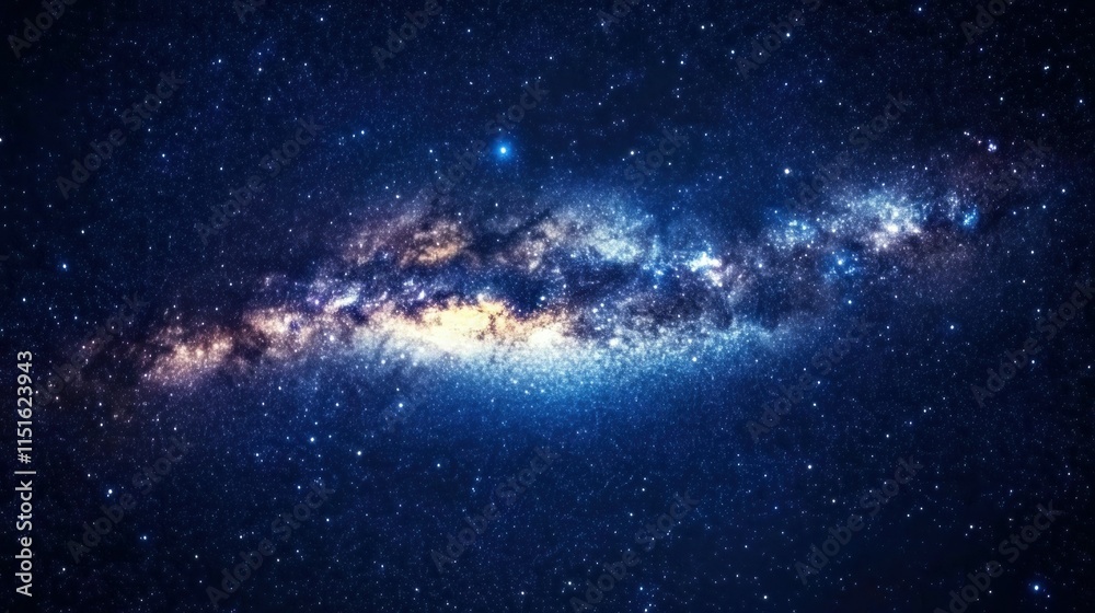 Fototapeta premium Explore the milky way galaxy vibrant stars and deep blue nebula in cosmic wonder
