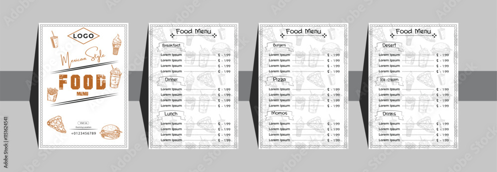 Obraz premium Restaurant Food menu Design vector editable Eps