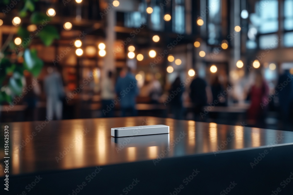 A minimalist device on a table A minimalist device on a table