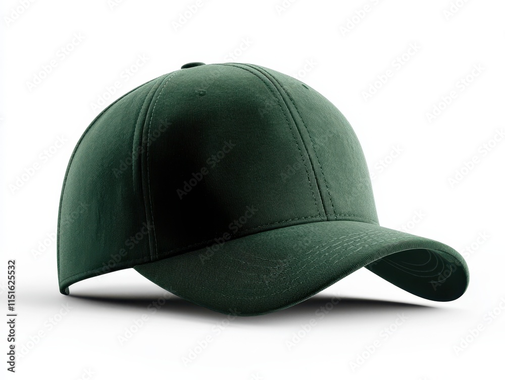 Fototapeta premium Dark green barista hat featuring a sleek design suitable for cafes and coffee shops, ideal for branding and staff attire