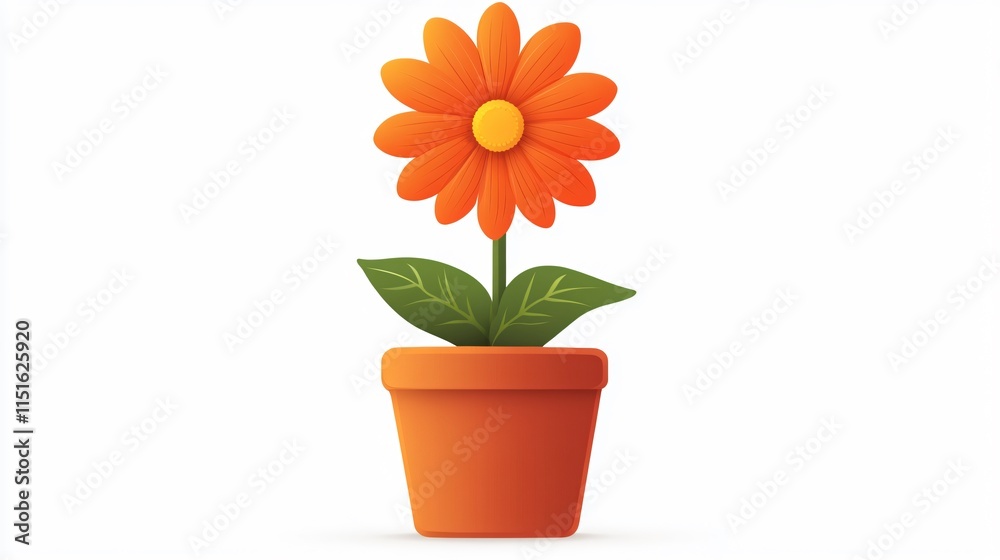 Elegant Flower in a Pot Vector Icon Design for Creative Projects Elegant Flower in a Pot Vector Icon Design for Creative Projects