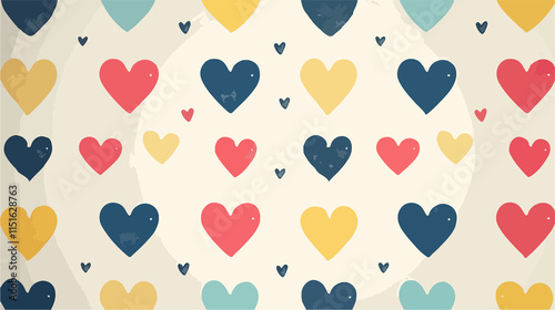Seamless Hearts Pattern Background Vector