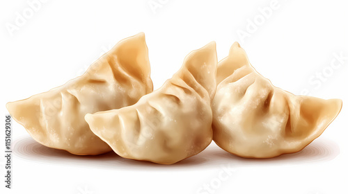 Wonton dumpling side view full length isolate on transparency background png. Zephyrous. Illustration photo