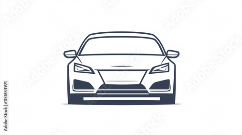 Professional Car Front View Line Icon Vector for Graphic Designs