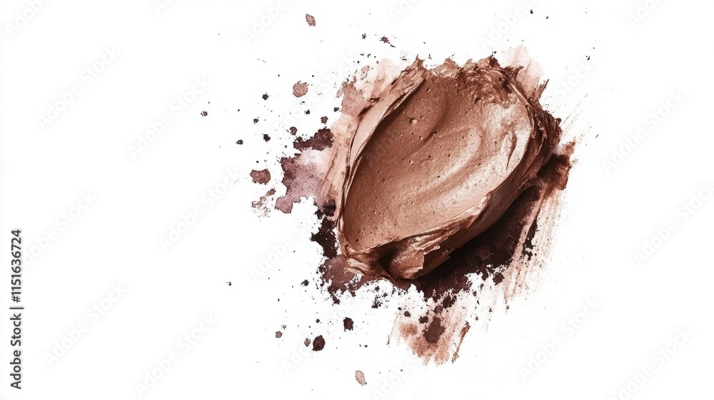 National Blah Buster Month Chocolate cream smear on white background for dessert design and culinary art National Blah Buster Month Chocolate cream smear on white background for dessert design and culinary art