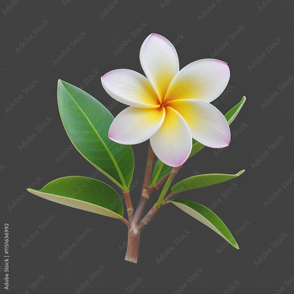 Fototapeta premium frangipani flower on black background