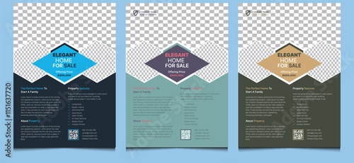 Elegant simple minimal editable clean creative modern corporate professional company business construction real estate property home house sale realtor agent commercial flyer template design.