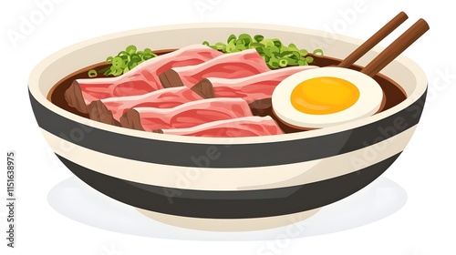 Delicious Japanese Ramen Bowl with Pork and Rich Broth