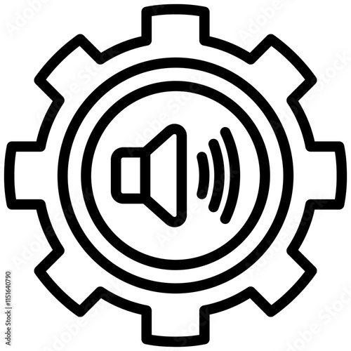 Volume Control Outline Icon, Black And White Outline Icon Symbol
