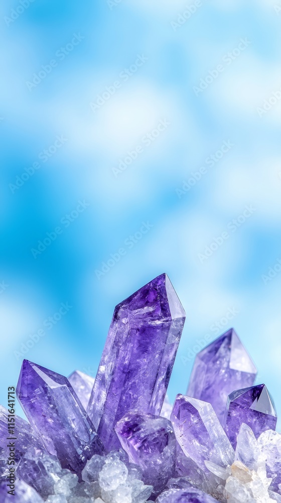 A pile of purple crystals sitting on top of a pile of ice A pile of purple crystals sitting on top of a pile of ice
