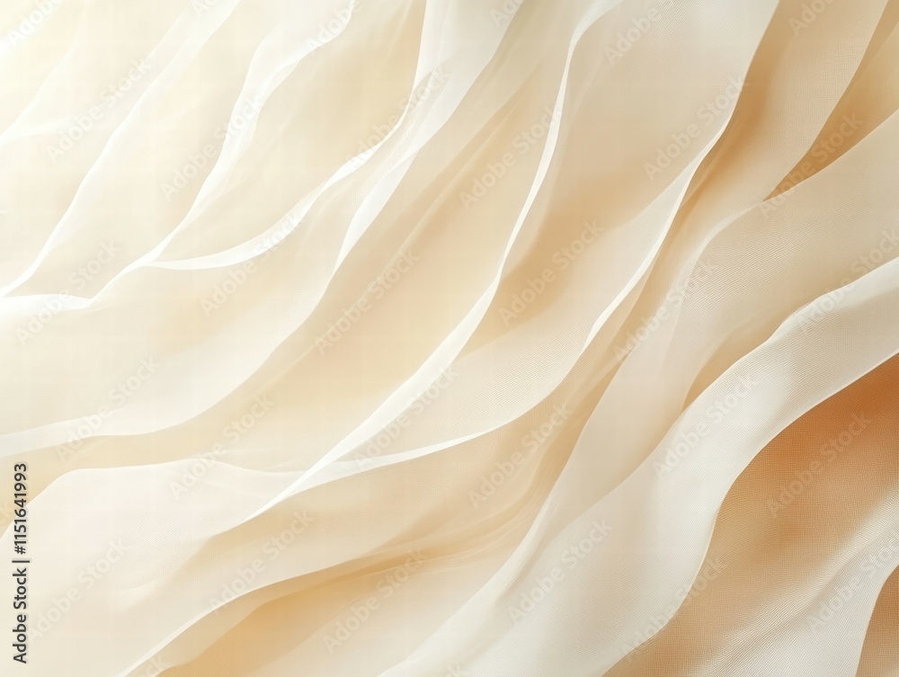 Fototapeta premium Soft Creamy Fabric Texture with Flowing Waves and Gentle Drapery