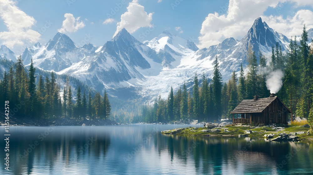 Secluded Mountain Cabin by a Tranquil Lake Secluded Mountain Cabin by a Tranquil Lake