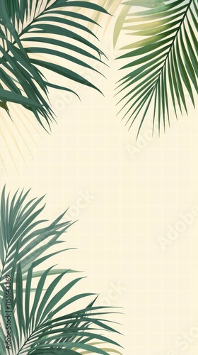 Wallpaper Mural Tropical Palm Leaves Against Subtle Light Background For Design Use Torontodigital.ca