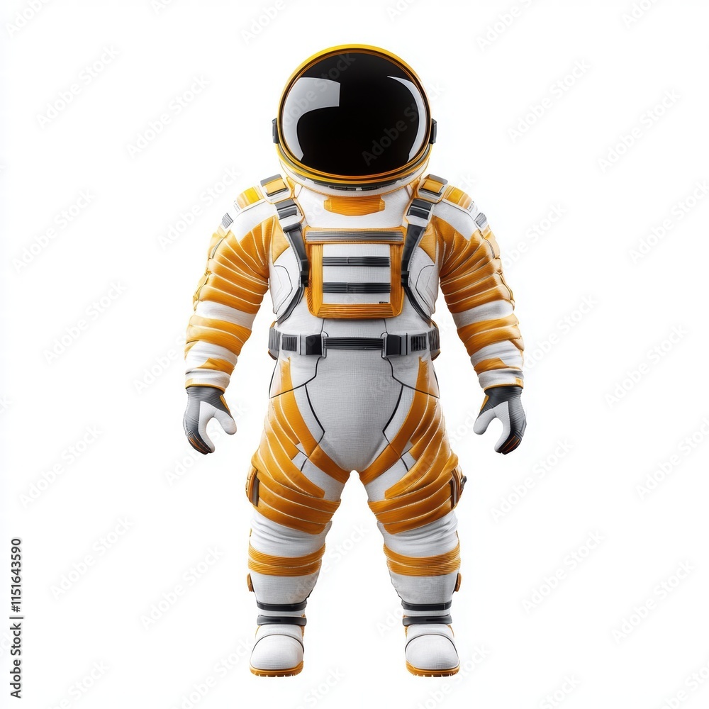 Detailed Spacesuit Design with Unique Stitching and Material Elements Detailed Spacesuit Design with Unique Stitching and Material Elements