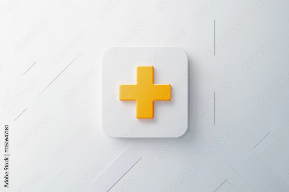 Fototapeta premium A minimalistic concept of medical AI featuring a sleek, white background with clean lines and subtle