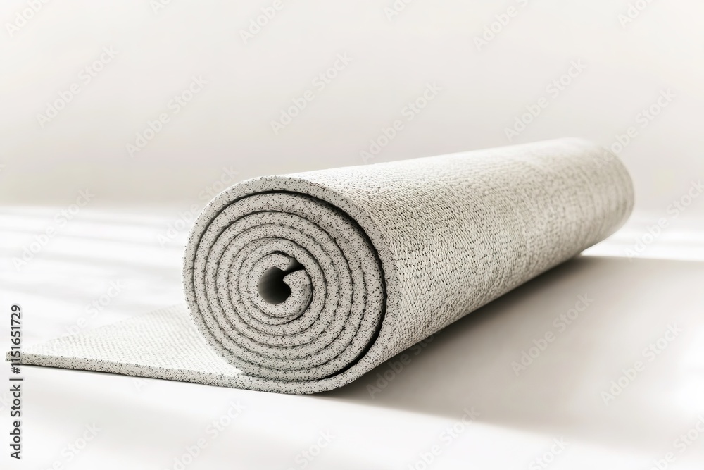 fitness mat rolled up neatly with clean white background fitness mat rolled up neatly with clean white background