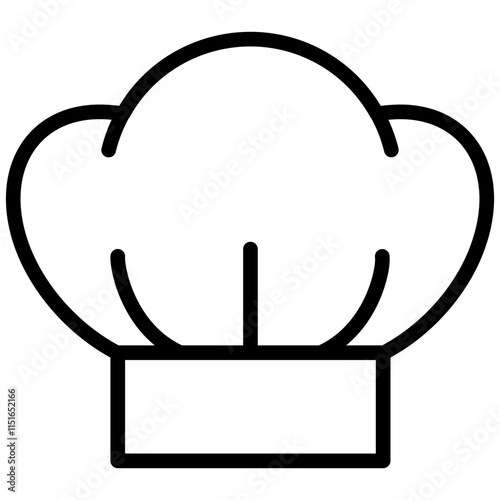 Chef Hat Outline Icon, Black And White Outline Icon Symbol