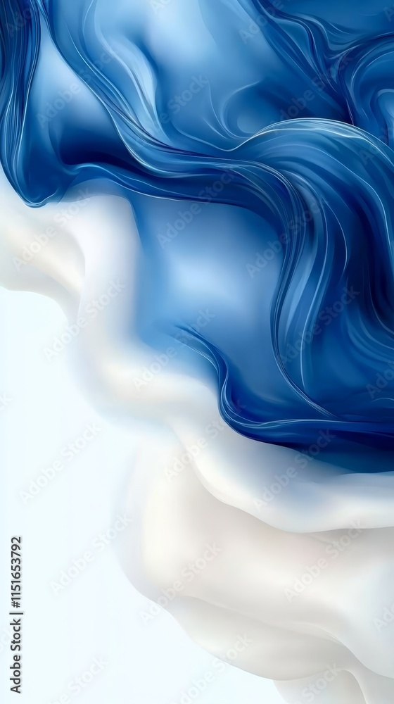 Obraz premium A blue and white abstract background with wavy lines