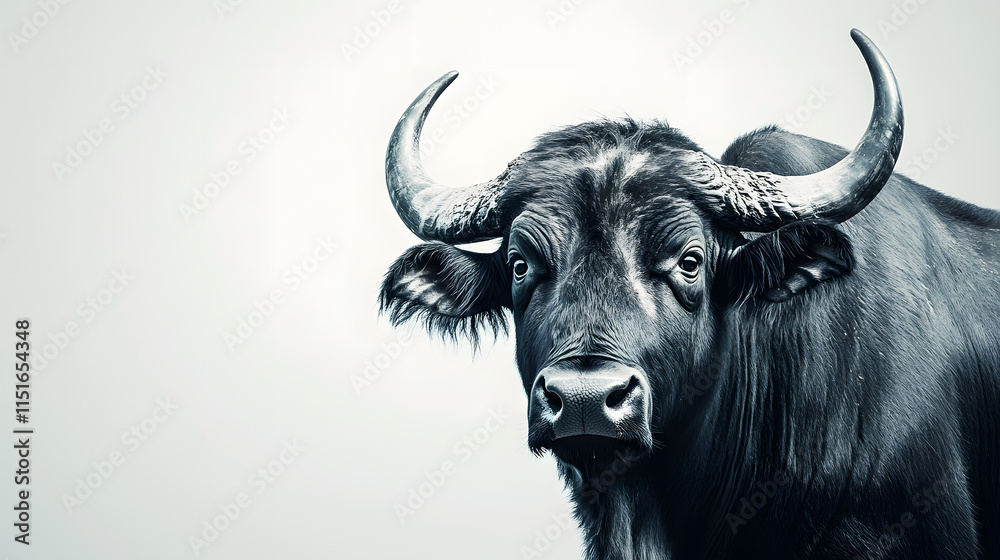 Naklejka premium A magnificent bison buffalo isolated against a white background