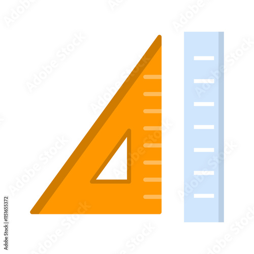 Ruler and Set Squate Vector Icon photo