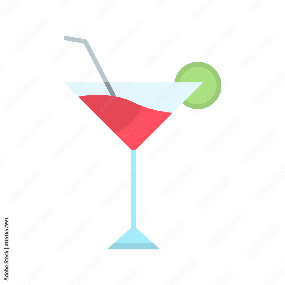 Cocktail Glass Vector Icon Cocktail Glass Vector Icon