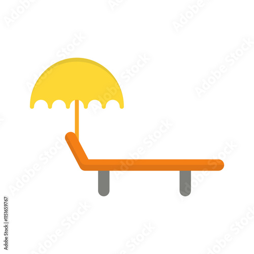 Sunbathing Chair Vector Icon