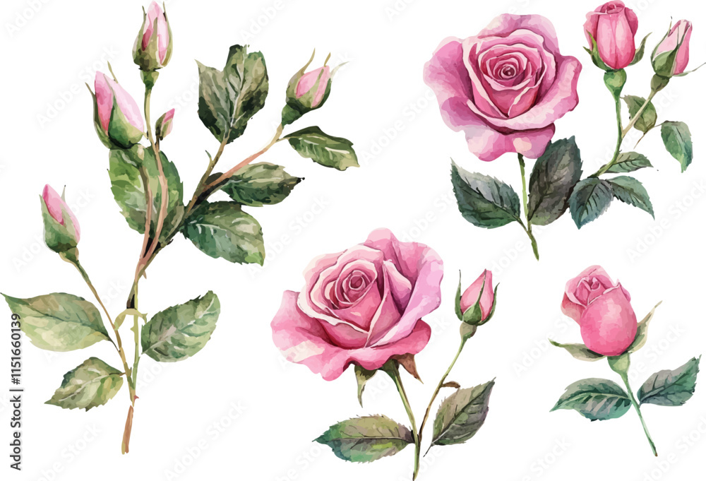 Obraz premium pattern with pink roses