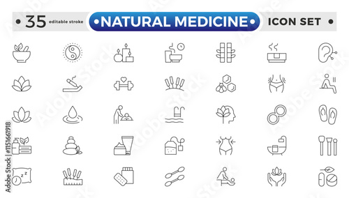 Natural medicine outline icon related to food oil, olive, rapeseed, canola, sunflower, palm, ghee, peanut, coconut, sesame, cook, oil, bottle, corn, Medicine, medication. Editable stroke outline icon.
