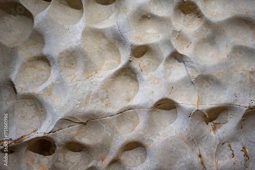 Interior of the large hall of old Karain cave, hidden in Mediterranean region. Confirms human habitation since the early Paleolithic age between 150,000 and 200,000 years ago.Yagca, Antalya, Turkey. photo