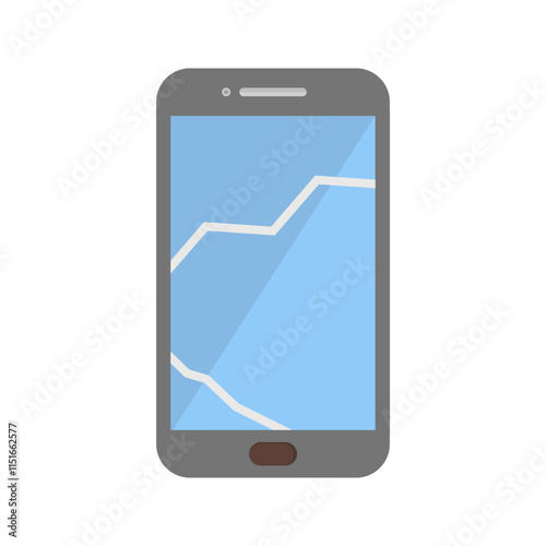 Broken Cell Phone Vector Icon