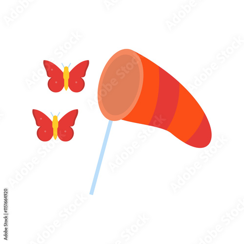 Catching Butterflies Vector Icon
