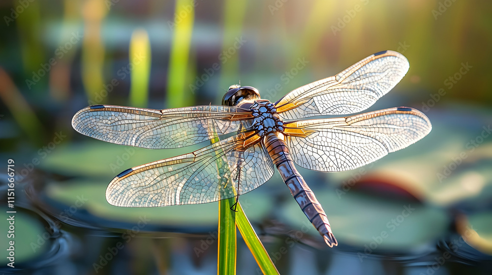 Dragonfly Closeup: Detailed Macro Photography of Insect Wings Dragonfly Closeup: Detailed Macro Photography of Insect Wings