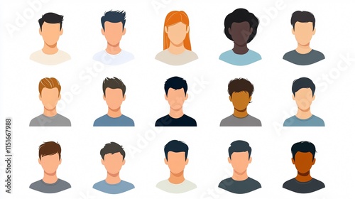 Professional Male User Icon in 2D Flat Vector Isolated on White Background