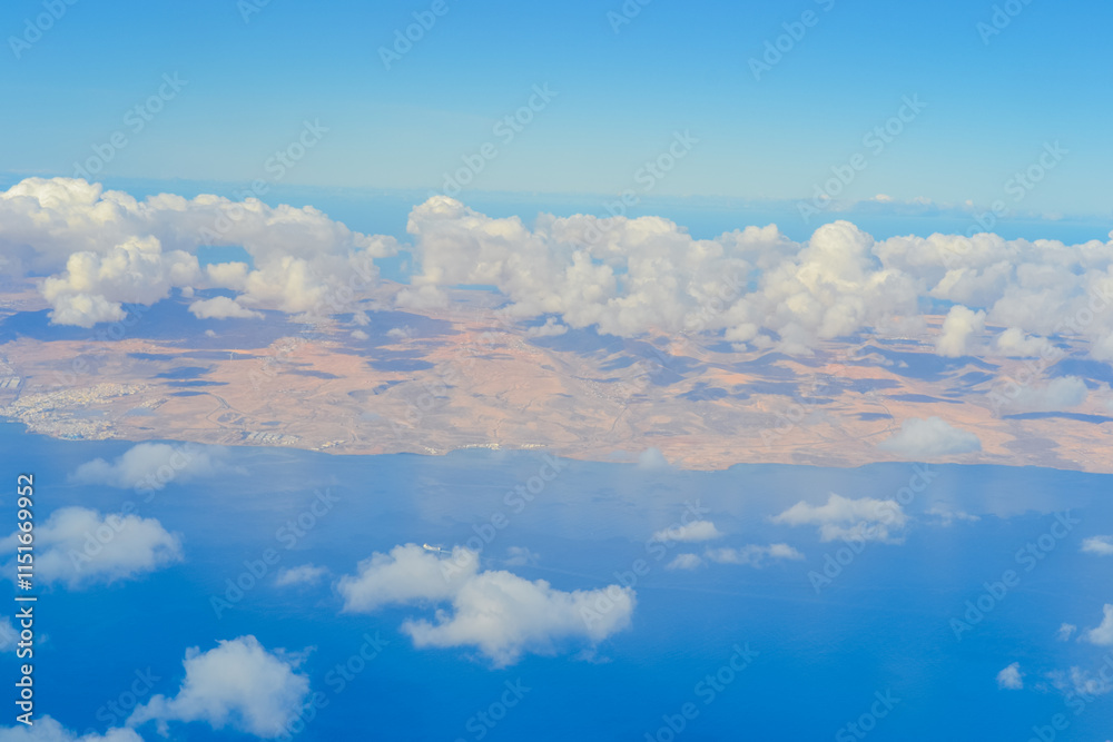 View from an airplane of the Canary Islands View from an airplane of the Canary Islands