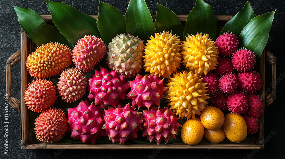 Fototapeta premium Colorful Fruit Basket for Healthy Gifting
