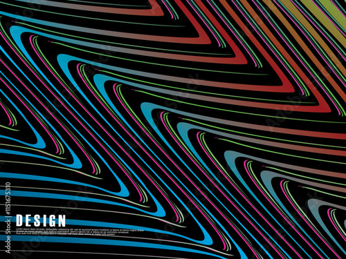 Abstract vector wavy light lines flowing dynamic colorful. isolated on black background for concept of energy, technology, digital, science, music, etc.