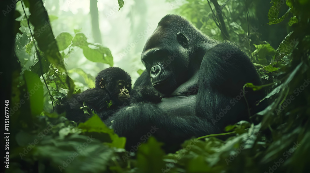 Endangered Gorillas in the Rainforest: A Mother's Love Endangered Gorillas in the Rainforest: A Mother's Love