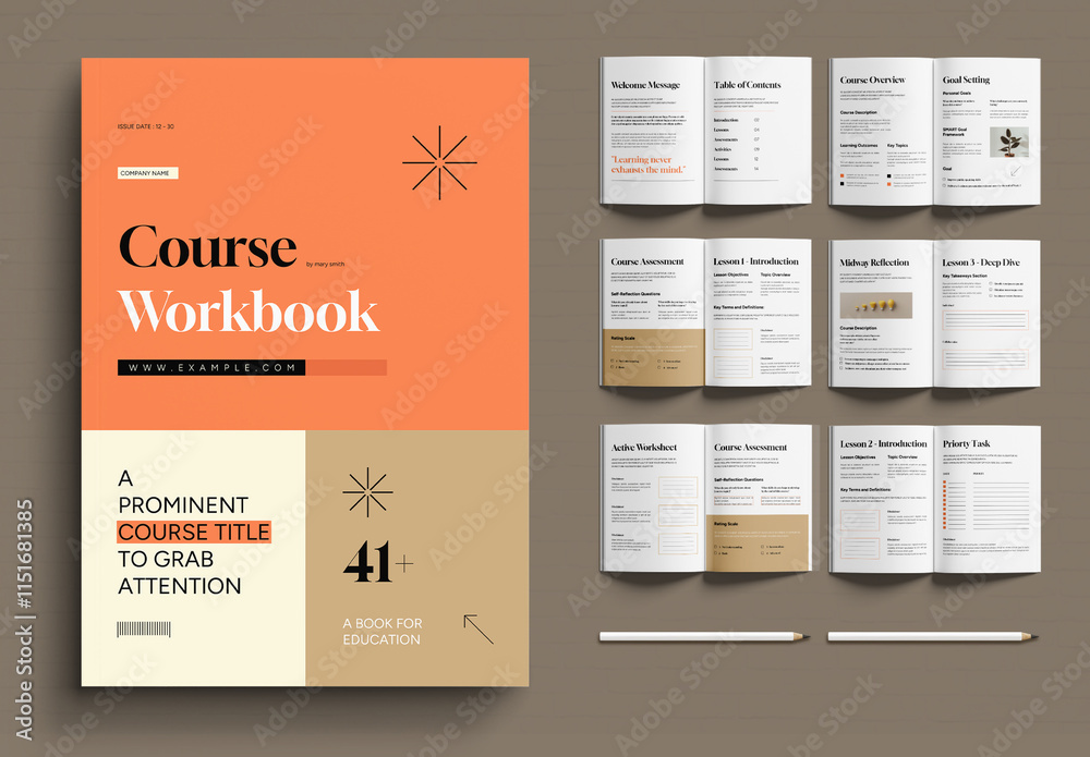 Course Workbook Template Stock Template | Adobe Stock
