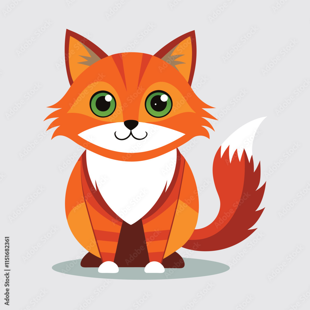 Fototapeta premium Cute cat cartoon isolated on white background Vector 