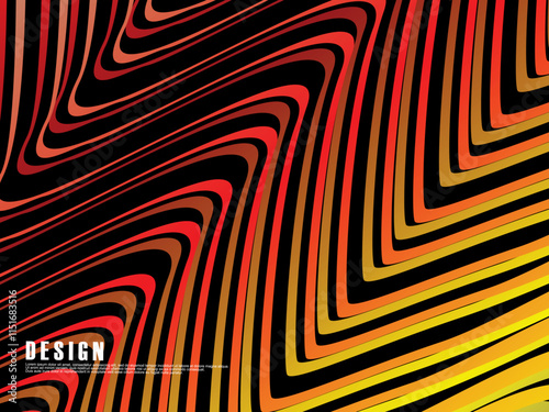 Abstract vector wavy light lines flowing dynamic colorful. isolated on black background for concept of energy, technology, digital, science, music, etc.