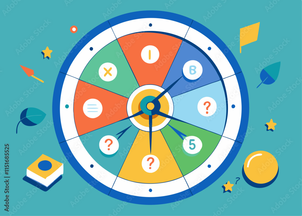 A decision wheel spinning with various choices, highlighting uncertainty and potential outcomes. A decision wheel spinning with various choices, highlighting uncertainty and potential outcomes.