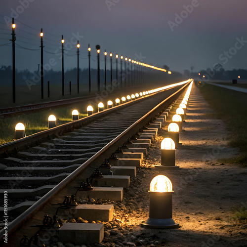 A lit light bulb with a visible filament hanging from a cord, emitting warm light,