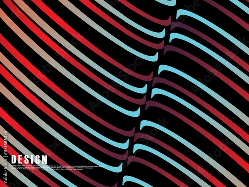 Abstract vector wavy light lines flowing dynamic colorful. isolated on black background for concept of energy, technology, digital, science, music, etc.