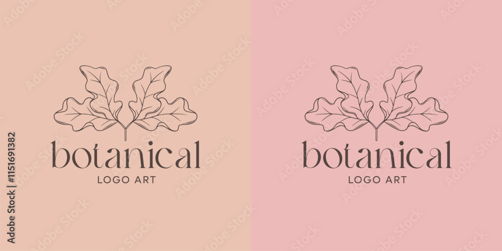 flower leaf boho botanical logo art vector flower leaf boho botanical logo art vector