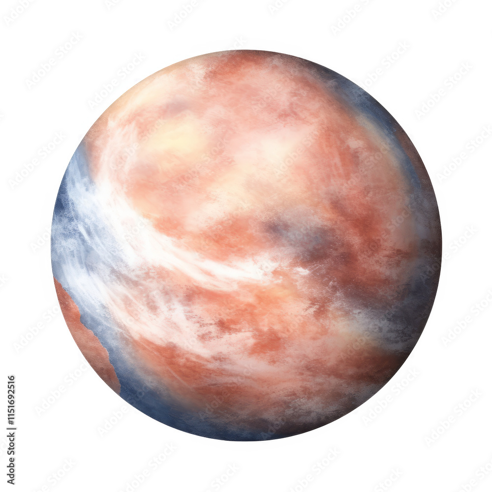 Obraz premium Artistic Depiction Of An Exoplanet With Swirling Clouds