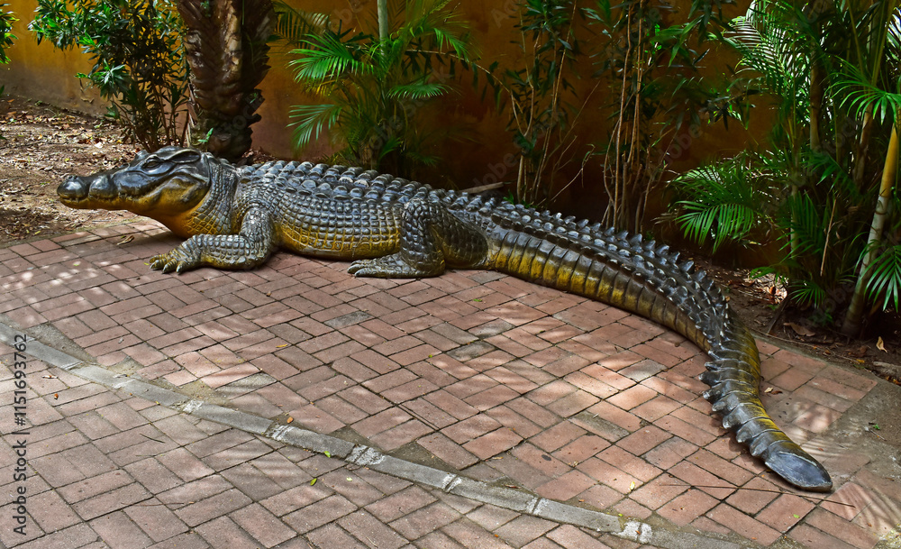 Alligator sculpture at Biopark of Rio