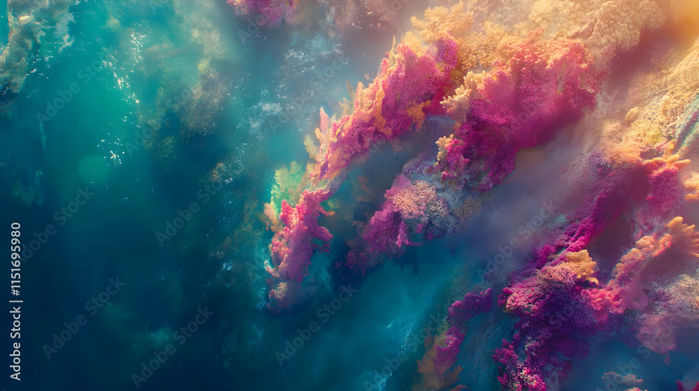 Obraz premium Enchanted Underwater World: Vibrant Coral Reef in Vivid Hues