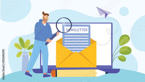 An illustration of an optimized email communication strategy, featuring elements like an email inbox with organized, well-crafted messages, analytics charts, and targeted audience visuals, highlightin