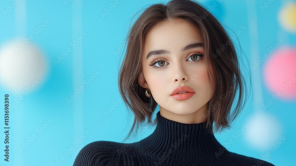 Fototapeta premium Portrait of a confident young woman in stylish attire